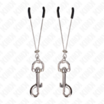 Imagen del artículo erótico KINK - PINZAS PARA PEZONES FINA CON GANCHO PLATEADO 7 CM de KINK NIPPLE GRIP en la sección BDSM & BONDAGE |Artículos BDSM|Pinzas Pezones BDSM de Millenial Sexshop.