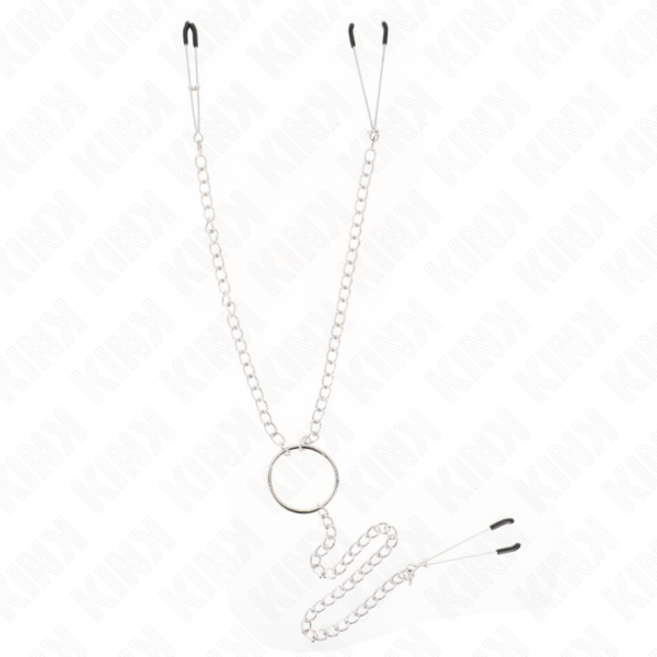 Imagen del artículo erótico KINK - PINZAS PARA PEZONES Y CLÍTORIS CON CADENA 30 CM MODELO 1 de KINK NIPPLE GRIP en la sección BDSM & BONDAGE |Artículos BDSM|Pinzas Pezones BDSM de Millenial Sexshop.