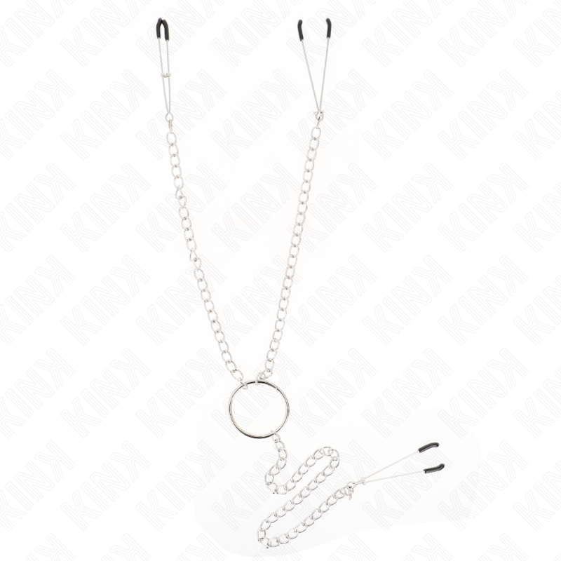 Imagen del artículo erótico KINK - PINZAS PARA PEZONES Y CLÍTORIS CON CADENA 30 CM MODELO 1 de KINK NIPPLE GRIP en la sección BDSM & BONDAGE |Artículos BDSM|Pinzas Pezones BDSM de Millenial Sexshop.