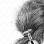 KINK - PLUG ANAL TALLA M 8 X 3.5 CM CON COLA SINTÉTICA 40 CM PLATEADO - Imagen 4