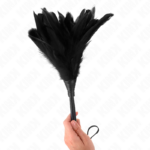 KINK - PLUMAS DE POLLO PARA COSQUILLAS CON FORMA CUERNO DE CRIADA NEGRO 36 CM - Imagen 3