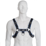 Imagen del artículo erótico LEATHER BODY - ARNÉS CUERO AZUL Y NEGRO CHEST BULLDOG de LEATHER BODY en la sección MODA & LENCERÍA|Lencería Hombre|Arneses Hombre de Millenial Sexshop.