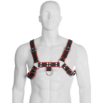 Imagen del artículo erótico LEATHER BODY - CHAIN HARNESS III BLACK / RED de LEATHER BODY en la sección MODA & LENCERÍA|Lencería Hombre|Arneses Hombre de Millenial Sexshop.