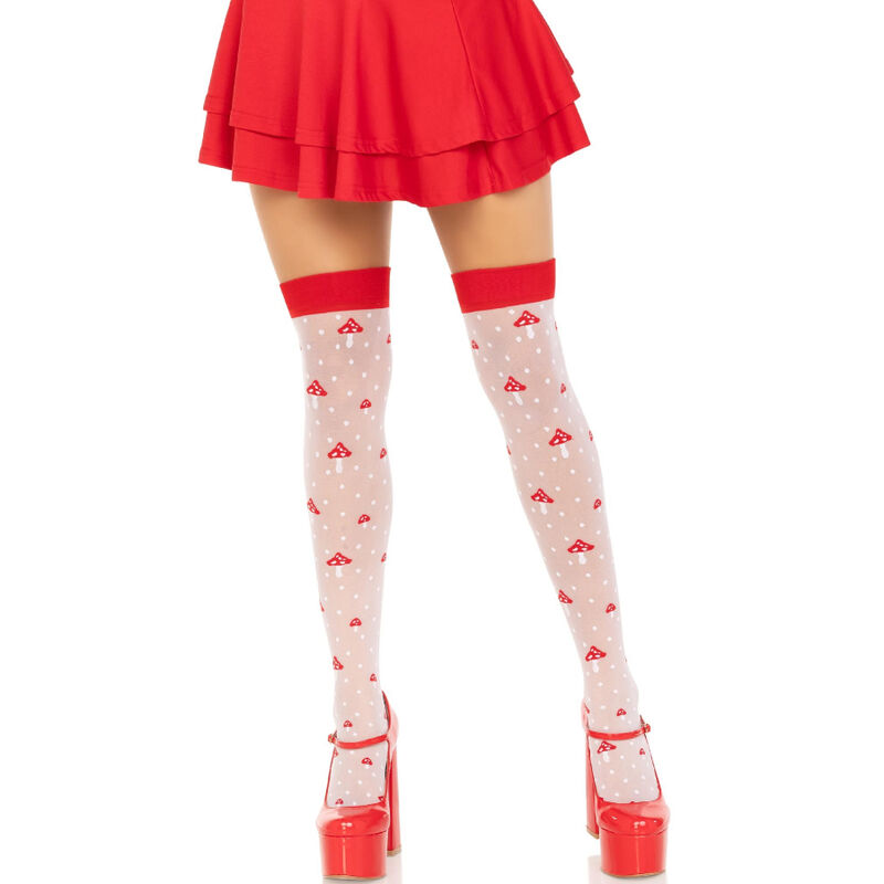 Imagen del artículo erótico LEG AVENUE - CALCETINES ALTOS CHAMPIÑONES ROJO/BLANCO de LEG AVENUE HOSIERY en la sección MODA & LENCERÍA|Lencería Mujer|Lencería Sexy|Medias de Millenial Sexshop.