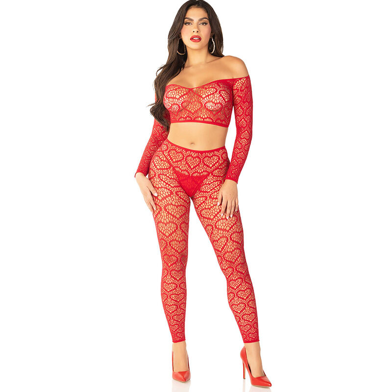 Imagen del artículo erótico LEG AVENUE - CROP TOP + MEDIAS ROJO TALLA ÚNICA de LEG AVENUE BODYSTOCKINGS en la sección MODA & LENCERÍA|Lencería Mujer|Lencería Picante|Conjunto de lencería sexy de Millenial Sexshop.