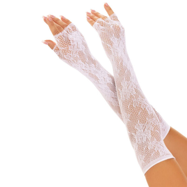 Imagen del artículo erótico LEG AVENUE - GUANTES SIN DEDOS RED FLORAL BLANCO de LEG AVENUE HOSIERY en la sección MODA & LENCERÍA|Lencería Mujer|Accesorios|Guantes para lencería de Millenial Sexshop.