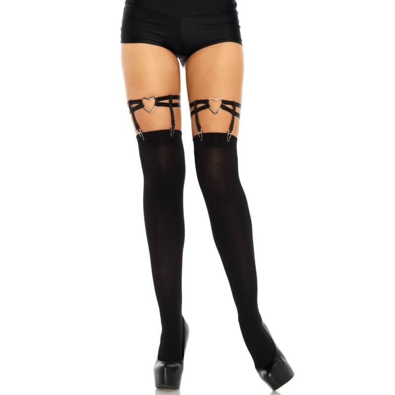 Imagen del artículo erótico LEG AVENUE - LIGAS DOBLES ELÁSTICAS CON CORAZÓN TALLA ÚNICA de LEG AVENUE HOSIERY en la sección MODA & LENCERÍA|Lencería Mujer|Lencería Sexy|Medias de Millenial Sexshop.