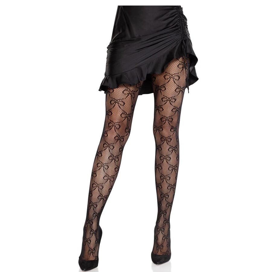 Imagen del artículo erótico LEG AVENUE - MALLAS DE RED CON LAZO NEGRO de LEG AVENUE HOSIERY en la sección MODA & LENCERÍA|Lencería Mujer|Lencería Sexy|Medias de Millenial Sexshop.
