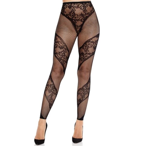Imagen del artículo erótico LEG AVENUE - MALLAS SIN PIE DE ENCAJE Y TRANSPARENCIA NEGRO de LEG AVENUE HOSIERY en la sección MODA & LENCERÍA|Lencería Mujer|Lencería Sexy|Medias de Millenial Sexshop.