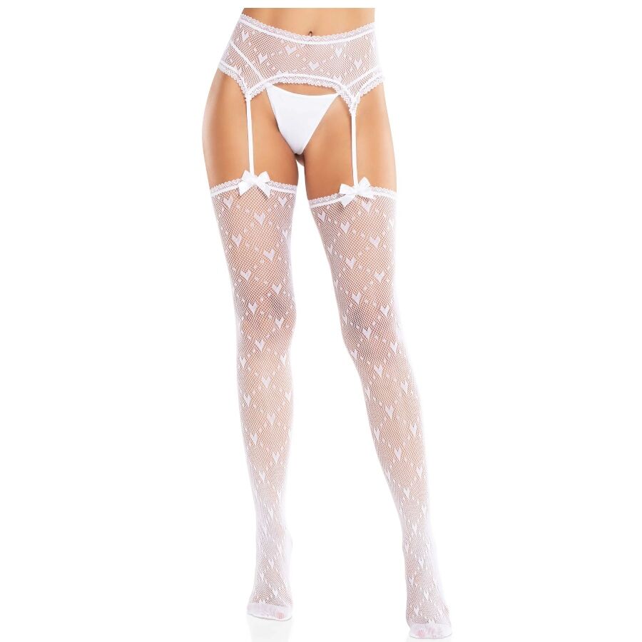 LEG AVENUE - MEDIAS DE CORAZÓN CON LIGAS BLANCO-MillenialSexshop-LEG AVENUE HOSIERY Imagen del artículo erótico LEG AVENUE - MEDIAS DE CORAZÓN CON LIGAS BLANCO de LEG AVENUE HOSIERY en la sección MODA & LENCERÍA|Lencería Mujer|Lencería Picante|Medias con Liguero de Millenial Sexshop.