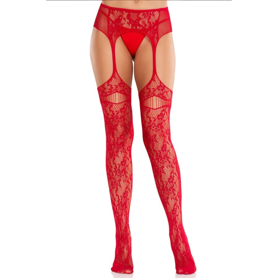 LEG AVENUE - MEDIAS DE ENCAJE CON LIGAS ROJO-MillenialSexshop-LEG AVENUE HOSIERY Imagen del artículo erótico LEG AVENUE - MEDIAS DE ENCAJE CON LIGAS ROJO de LEG AVENUE HOSIERY en la sección MODA & LENCERÍA|Lencería Mujer|Lencería Picante|Medias con Liguero de Millenial Sexshop.