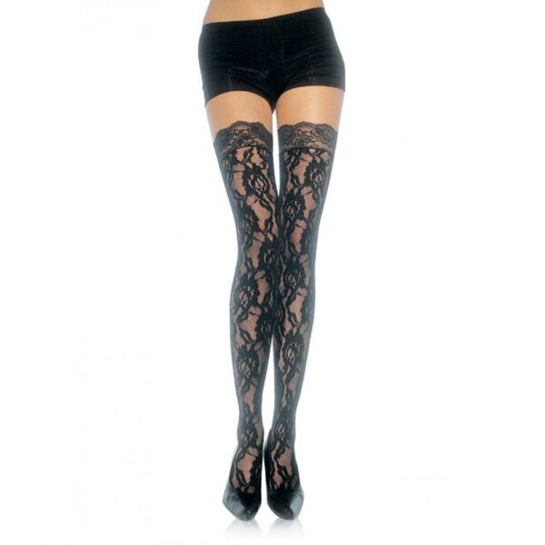 Imagen del artículo erótico LEG AVENUE - MEDIAS DE ENCAJE FLORAL de LEG AVENUE HOSIERY en la sección MODA & LENCERÍA|Lencería Mujer|Lencería Sexy|Medias de Millenial Sexshop.