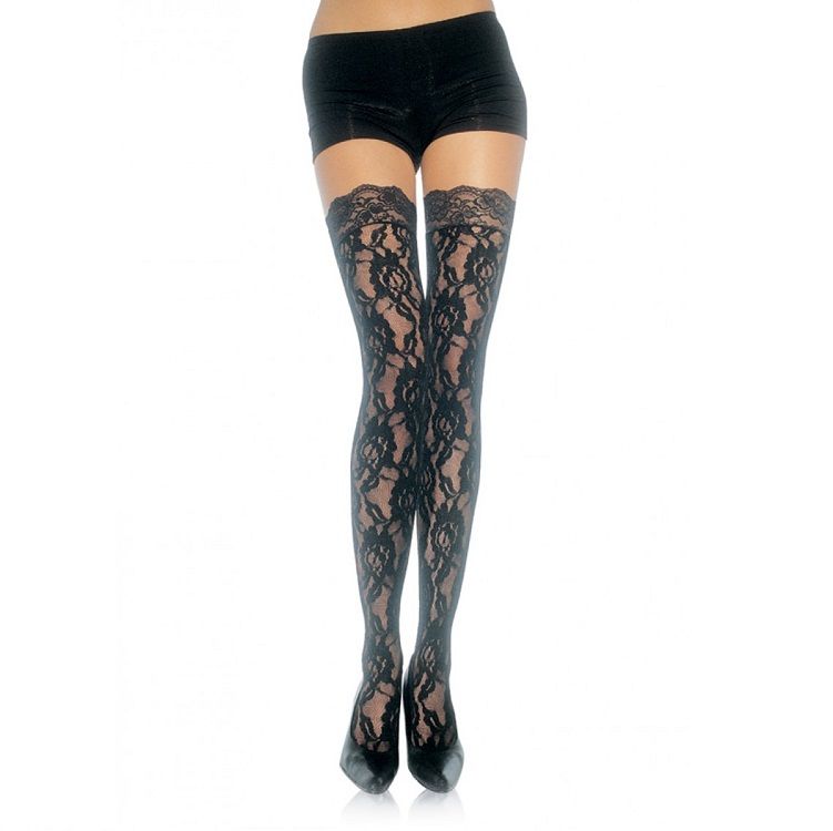 Imagen del artículo erótico LEG AVENUE - MEDIAS DE ENCAJE FLORAL de LEG AVENUE HOSIERY en la sección MODA & LENCERÍA|Lencería Mujer|Lencería Sexy|Medias de Millenial Sexshop.
