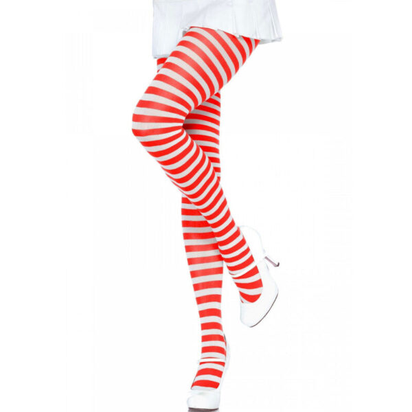 Imagen del artículo erótico LEG AVENUE - MEDIAS DE RAYAS BLANCO/ROJO de LEG AVENUE HOSIERY en la sección MODA & LENCERÍA|Lencería Mujer|Lencería Sexy|Medias de Millenial Sexshop.