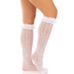 LEG AVENUE - MEDIAS HASTA LA RODILLA CON VOLANTES BLANCO - Imagen 4
