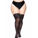 Imagen del artículo erótico LEG AVENUE - MEDIAS NEGRAS AUTOADHESIVAS CON ENCAJE ANCHO PLUS SIZE de LEG AVENUE HOSIERY en la sección MODA & LENCERÍA|Lencería Mujer|Lencería Sexy|Medias de Millenial Sexshop.