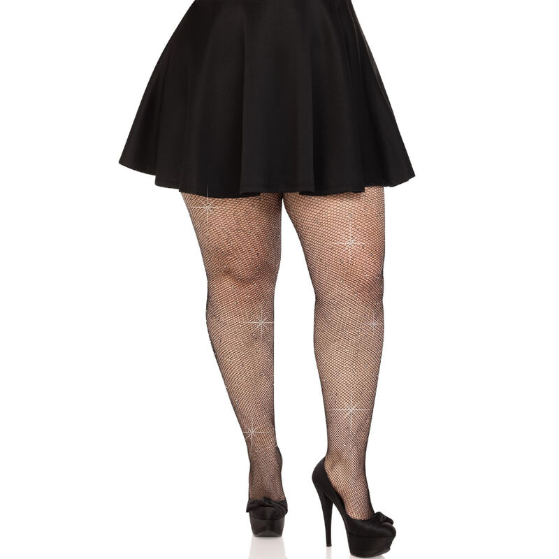 Imagen del artículo erótico LEG AVENUE - MEDIAS REJILLA CRISTALIZADA NEGRO PLUS SIZE de LEG AVENUE HOSIERY en la sección MODA & LENCERÍA|Lencería Mujer|Lencería Sexy|Medias de Millenial Sexshop.