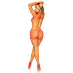 LEG AVENUE - MINI VESTIDO EN RED MANGA LARGA TALLA ÚNICA - ROJO - Imagen 5