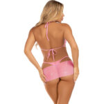 LEG AVENUE - SET TRES PIEZAS DIAMANTES ROSA S/M - Imagen 2