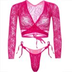 LEG AVENUE - TOP CORTO DE ENCAJE CON TANGA - Imagen 6