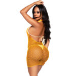 LEG AVENUE - VESTIDO DE REJILLA CRUZADO NARANJA TALLA ÚNICA - Imagen 2