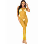 LEG AVENUE - VESTIDO DE REJILLA LARGO AMARILLO TALLA ÚNICA - Imagen 2