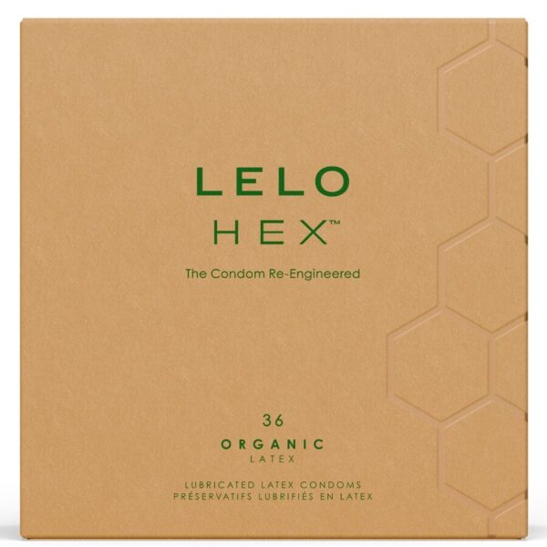 Imagen del artículo erótico LELO - HEX ORGANIC PRESERVATIVO CAJA 36 UDS de LELO en la sección PRESERVATIVOS |Todos los tamaños de cajas|Cajas de 30 a 288 de Millenial Sexshop.