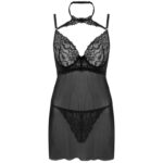 LIVCO CORSETTI FASHION - BINELLA SET BABYDOLL + TANGA NEGRO S/M - Imagen 3