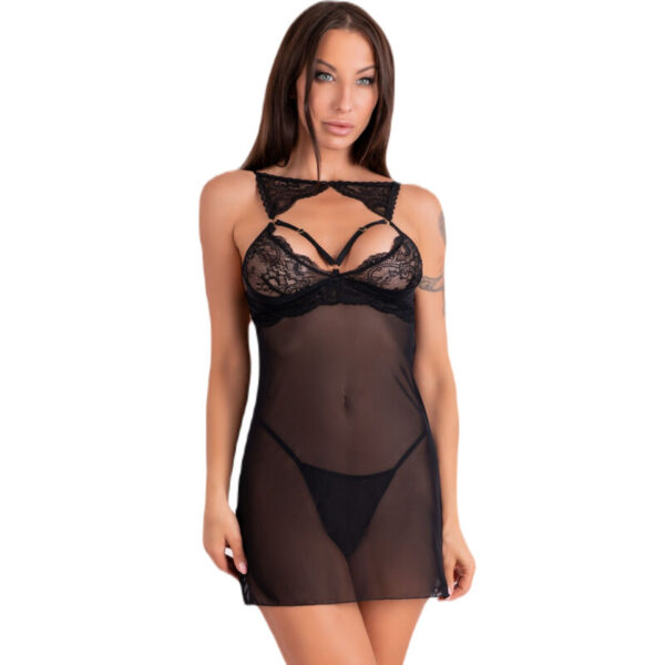 Imagen del artículo erótico LIVCO CORSETTI FASHION - KROLINA LC 90734 CHEMISE + TANGA NEGRO L/XL de LIVCO CORSETTI SETS en la sección MODA & LENCERÍA|Lencería Mujer|Lencería Picante|Conjunto de lencería sexy de Millenial Sexshop.