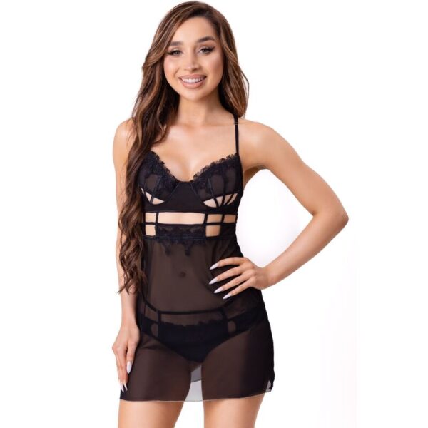 Imagen del artículo erótico LIVCO CORSETTI FASHION - MAIA 20247 BABYDOLL + TANGA NEGRO L/XL de LIVCO CORSETTI SETS en la sección MODA & LENCERÍA|Lencería Mujer|Lencería Picante|Conjunto de lencería sexy de Millenial Sexshop.