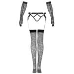 LIVCO CORSETTI FASHION - NEMALIA SET LIGUERO + MEDIAS + GUANTES NEGRO L/XL - Imagen 5