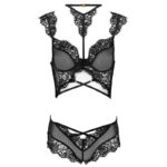 LIVCO CORSETTI FASHION - PALMENOM LC 90614 SUJETADOR + PANTY NEGRO L/XL - Imagen 3
