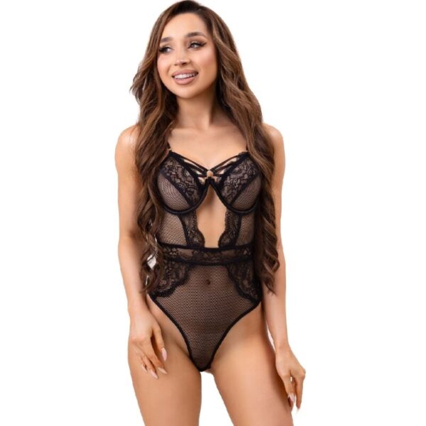 Imagen del artículo erótico LIVCO CORSETTI FASHION - PAULA LC 20209 BODY CON ADORNOS DE ENCAJE NEGRO S/M de LIVCO CORSETTI BODIES en la sección MODA & LENCERÍA|Lencería Mujer|Lencería Sexy|Bodys de Millenial Sexshop.