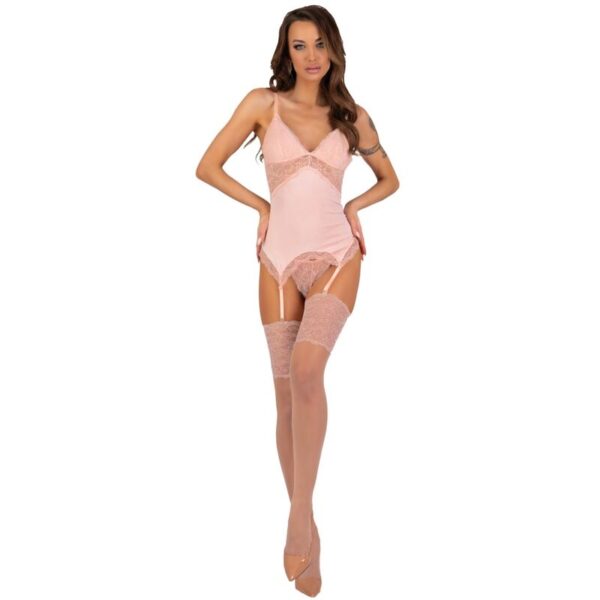 Imagen del artículo erótico LIVCO CORSETTI FASHION - PERSINNE PEACH SET CORSET + PANTY + MEDIAS S/M de LIVCO CORSETTI SETS en la sección MODA & LENCERÍA|Lencería Mujer|Lencería Picante|Conjunto de lencería sexy de Millenial Sexshop.