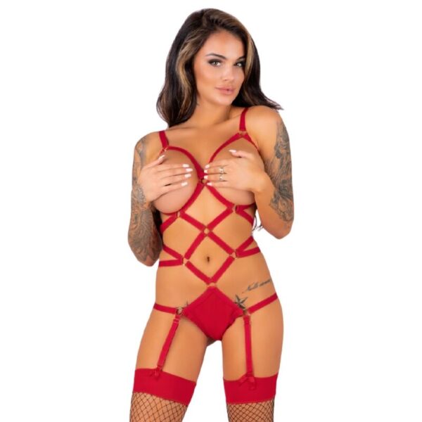Imagen del artículo erótico LIVCO CORSETTI FASHION - THIARA LC 20213 SET BODY + MEDIAS ROJA S/M de LIVCO CORSETTI SETS en la sección MODA & LENCERÍA|Lencería Mujer|Lencería Picante|Sets con Liguero de Millenial Sexshop.
