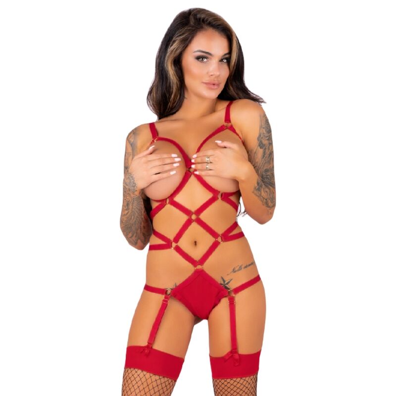 Imagen del artículo erótico LIVCO CORSETTI FASHION - THIARA LC 20213 SET BODY + MEDIAS ROJA S/M de LIVCO CORSETTI SETS en la sección MODA & LENCERÍA|Lencería Mujer|Lencería Picante|Sets con Liguero de Millenial Sexshop.