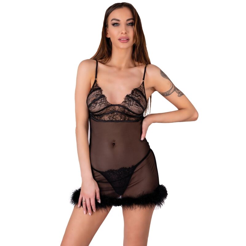 Imagen del artículo erótico LIVCO CORSETTI FASHION - ZERUNAM SET BABYDOLL + TANGA NEGRO S/M de LIVCO CORSETTI SETS en la sección MODA & LENCERÍA|Lencería Mujer|Lencería Sexy|Babydoll de Millenial Sexshop.