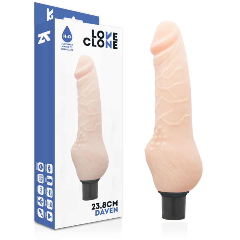 Imagen del artículo erótico LOVECLONE - DAVEN VIBRADOR REALÍSTICO SELF LUBRICATION 23.8 CM -O- 3.8 CM de LOVECLONE en la sección JUGUETES BIENESTAR |Dildos sin Vibración|Penes realisticos de Millenial Sexshop.