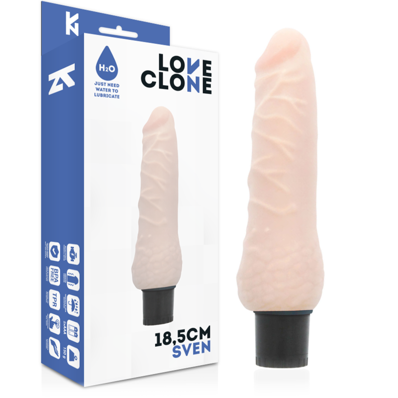 Imagen del artículo erótico LOVECLONE - SVEN VIBRADOR REALÍSTICO SELF LUBRICATION 18.5 CM -O- 3.3 CM de LOVECLONE en la sección JUGUETES BIENESTAR |Vibradores|Vibradores Realisticos de Millenial Sexshop.