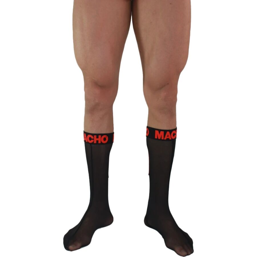 Imagen del artículo erótico MACHO - CALCETINES FINOS NEGRO/ROJO TALLA ÚNICA de MACHO UNDERWEAR en la sección MODA & LENCERÍA|Lencería Hombre|Calcetines de Millenial Sexshop.