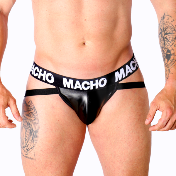 Imagen del artículo erótico MACHO - MX25NC JOCK CUERO NEGRO M de MACHO UNDERWEAR en la sección MODA & LENCERÍA|Lencería Hombre|Jockstraps de Millenial Sexshop.
