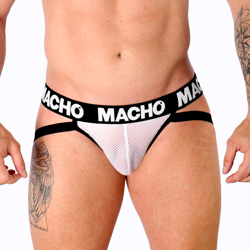 Imagen del artículo erótico MACHO - MX26X1 JOCK REJILLA BLANCO L de MACHO UNDERWEAR en la sección MODA & LENCERÍA|Lencería Hombre|Jockstraps de Millenial Sexshop.