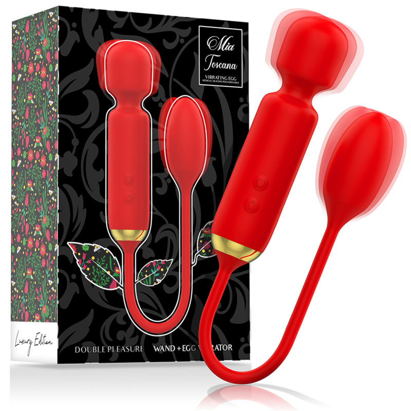 Imagen del artículo erótico MIA - TOSCANA DOUBLE PLEASURE WAND + HUEVO VIBRADOR de MIA en la sección JUGUETES BIENESTAR |Juguetes para Mujeres|Estimuladores|Huevos vibradores de Millenial Sexshop.