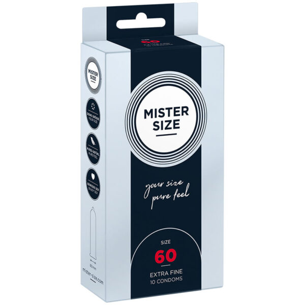 Imagen del artículo erótico MISTER SIZE - PRESERVATIVOS TALLA XL 60 MM (10 UNIDADES) de MISTER SIZE en la sección PRESERVATIVOS |Todos los tamaños de cajas|Cajas de 4 a 24 de Millenial Sexshop.