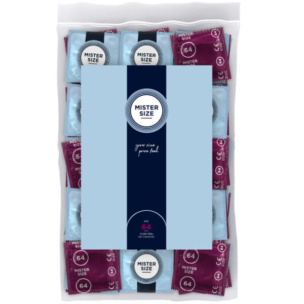 Imagen del artículo erótico MISTER SIZE - PRESERVATIVOS TALLA XXL 64 MM (100 UNIDADES) de MISTER SIZE en la sección PRESERVATIVOS |Todos los tamaños de cajas|Cajas de 30 a 288 de Millenial Sexshop.