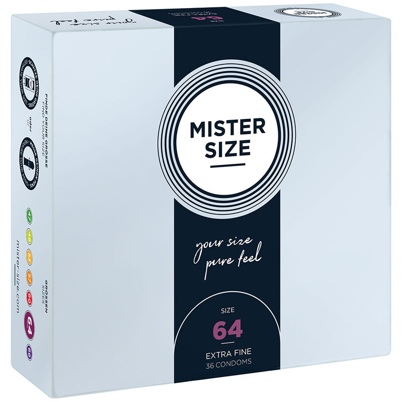MISTER SIZE - PRESERVATIVOS TALLA XXL 64 MM (36 UNIDADES)-MillenialSexshop-MISTER SIZE Imagen del artículo erótico MISTER SIZE - PRESERVATIVOS TALLA XXL 64 MM (36 UNIDADES) de MISTER SIZE en la sección PRESERVATIVOS |Todos los tamaños de cajas|Cajas de 30 a 288 de Millenial Sexshop.