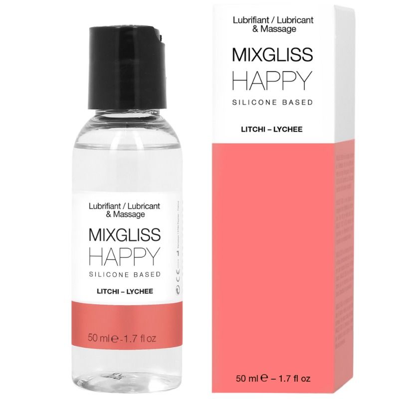 MIXGLISS - HAPPY LUBRICANTE SILICONA LITCHI 50 ML-MillenialSexshop-MIXGLISS Imagen del artículo erótico MIXGLISS - HAPPY LUBRICANTE SILICONA LITCHI 50 ML de MIXGLISS en la sección DROGUERÍA |Lubricantes|Con deliciosos Sabores de Millenial Sexshop.