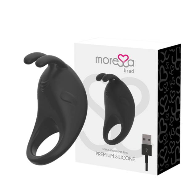 Imagen del artículo erótico MORESSA - BRAD PREMIUM SILICONE RECARGABLE NEGRO de MORESSA en la sección JUGUETES BIENESTAR |Juguetes para Hombres|Accesorios para el pene|Anillos Pene|Anillos con Vibración de Millenial Sexshop.