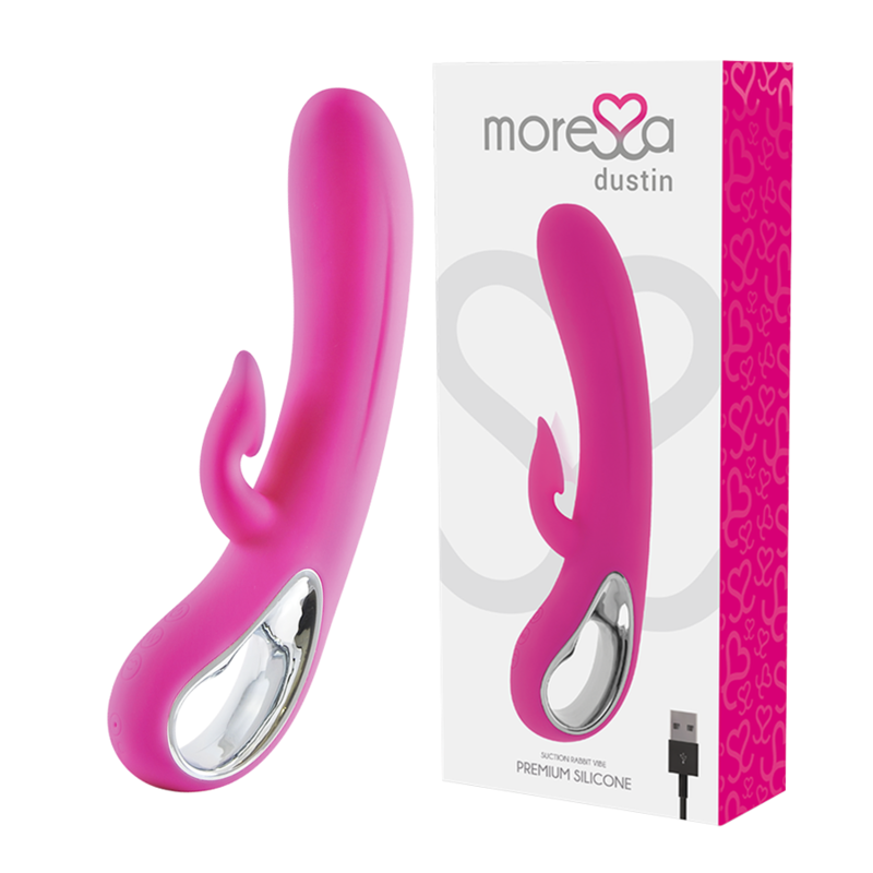 Imagen del artículo erótico MORESSA - DUSTIN ONDAS ESTIMULADORAS CLITORIAL Y POTENTE VIBRACIÓN PREMIUM SILICONE RECARGABLE de MORESSA en la sección JUGUETES BIENESTAR |Vibradores|Vibradores Rabbit de Millenial Sexshop.