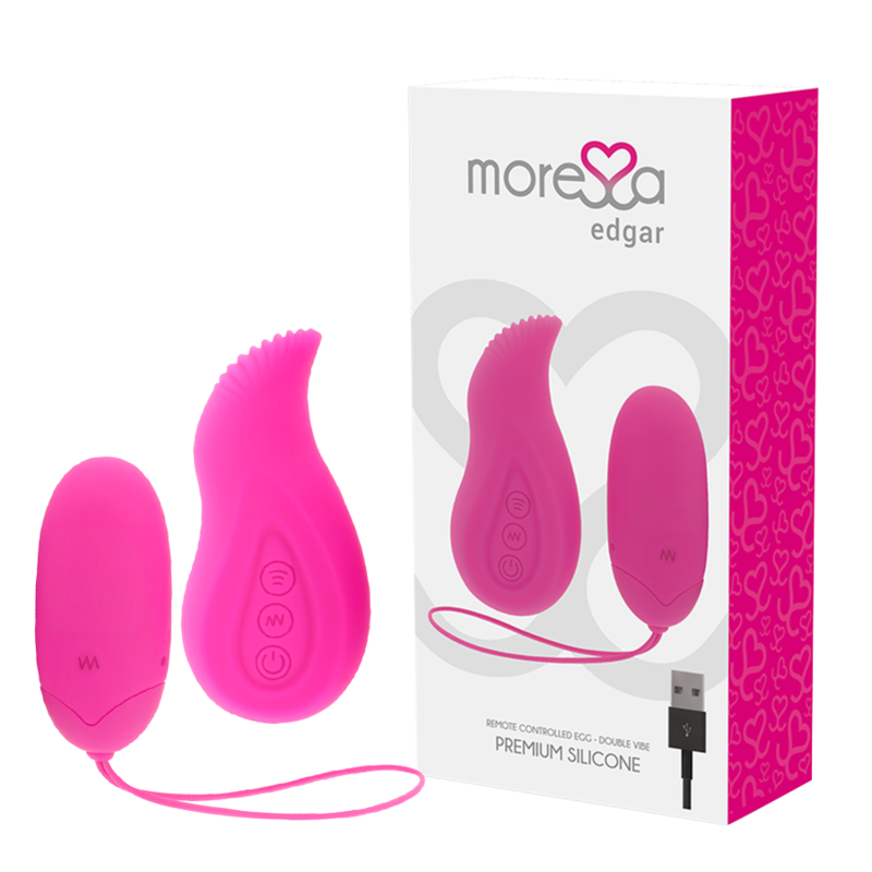 Imagen del artículo erótico MORESSA - EDGAR SET DUO HUEVO REMOTO Y MANDO CON VIBRACIÓN INCORPORADA PREMIUM SILICONE CONTROL REMOTO de MORESSA en la sección JUGUETES BIENESTAR |Vibradores|Vibradores control remoto de Millenial Sexshop.
